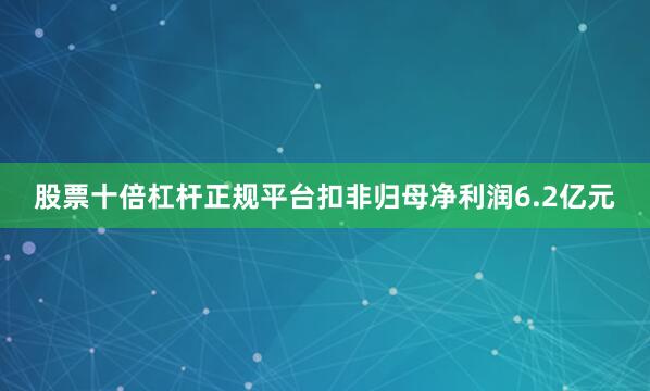 股票十倍杠杆正规平台扣非归母净利润6.2亿元
